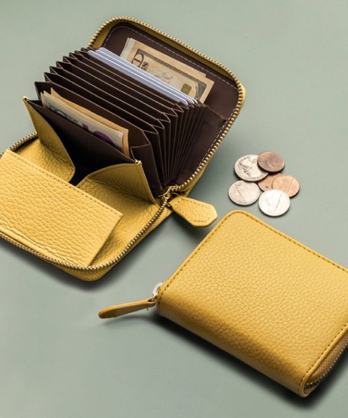 MURA （ムラ）イタリアンレザー スキミング防止 じゃばら式 ボックス型 コンパクト ミニ財布